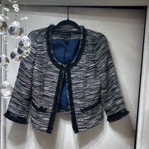 INC International Concepts Black and White Tweed Blazer